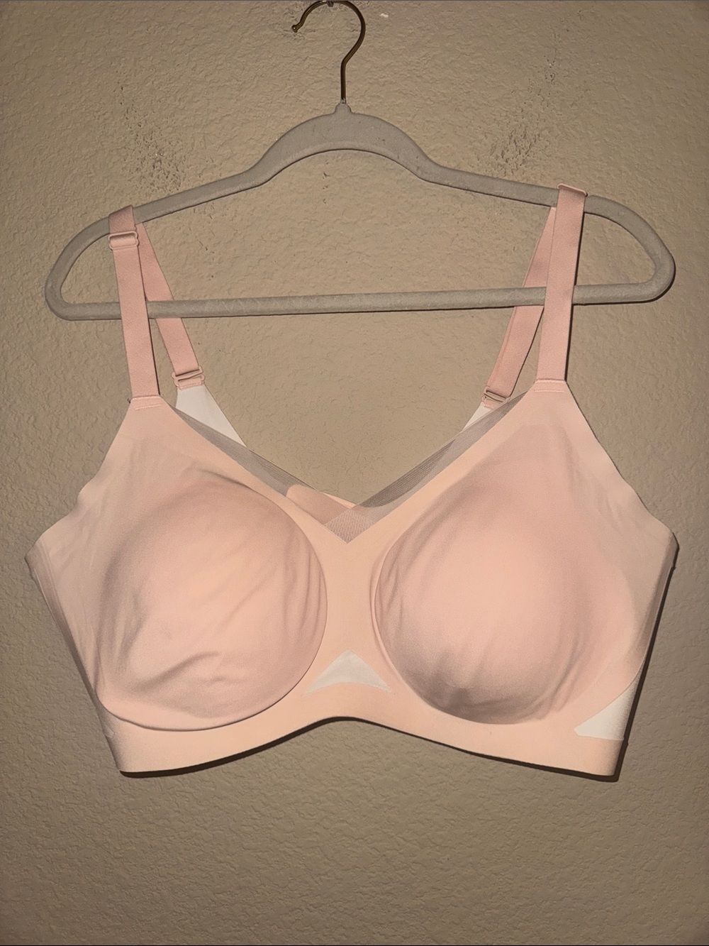 Honeylove‎ Crossover Bra Light Pink Mesh Wireless Size 2X